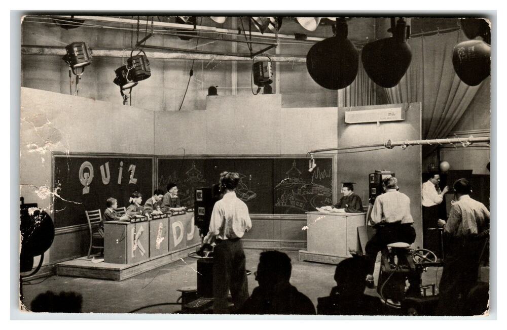 Quiz Kids TV Game Show Studio Postcard 1940s Chicago IL Real Photo RPPC